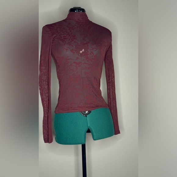 NWT Rag And Bone New York XXS Maroon Sheer Long Sleeve - Picture 1 of 5